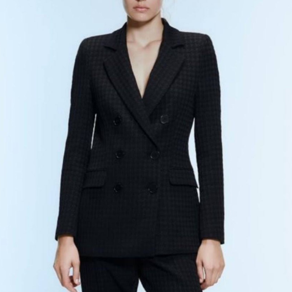 Zara houndstooth blazer